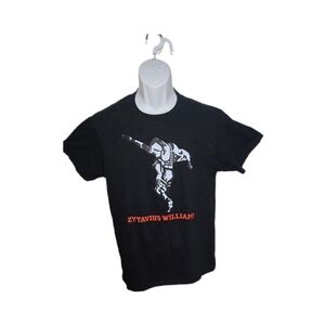 A black Zytavius Williams brand shirt